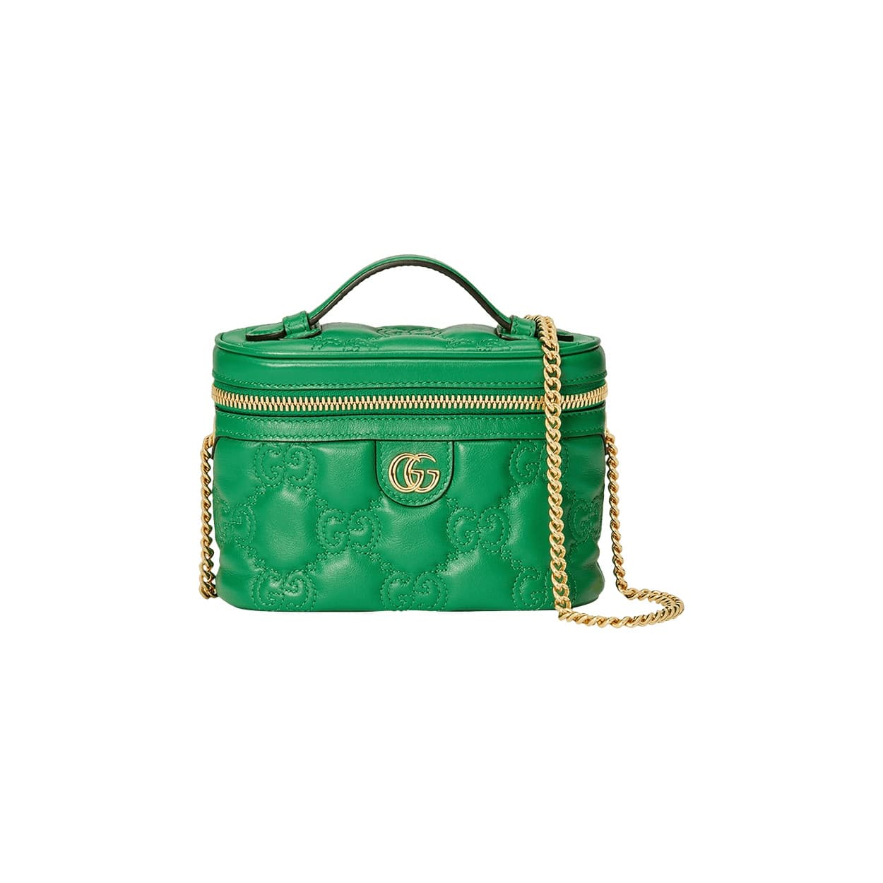 Gucci GG Matelassé Top Handle Mini Bag 'Green'