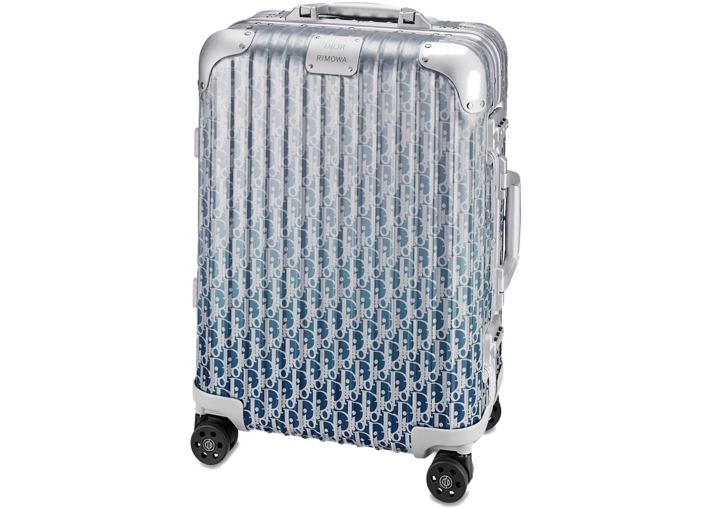 Dior x RIMOWA 4-Wheel Cabin Suitcase Aluminium Dior Oblique Blue Gradient 2