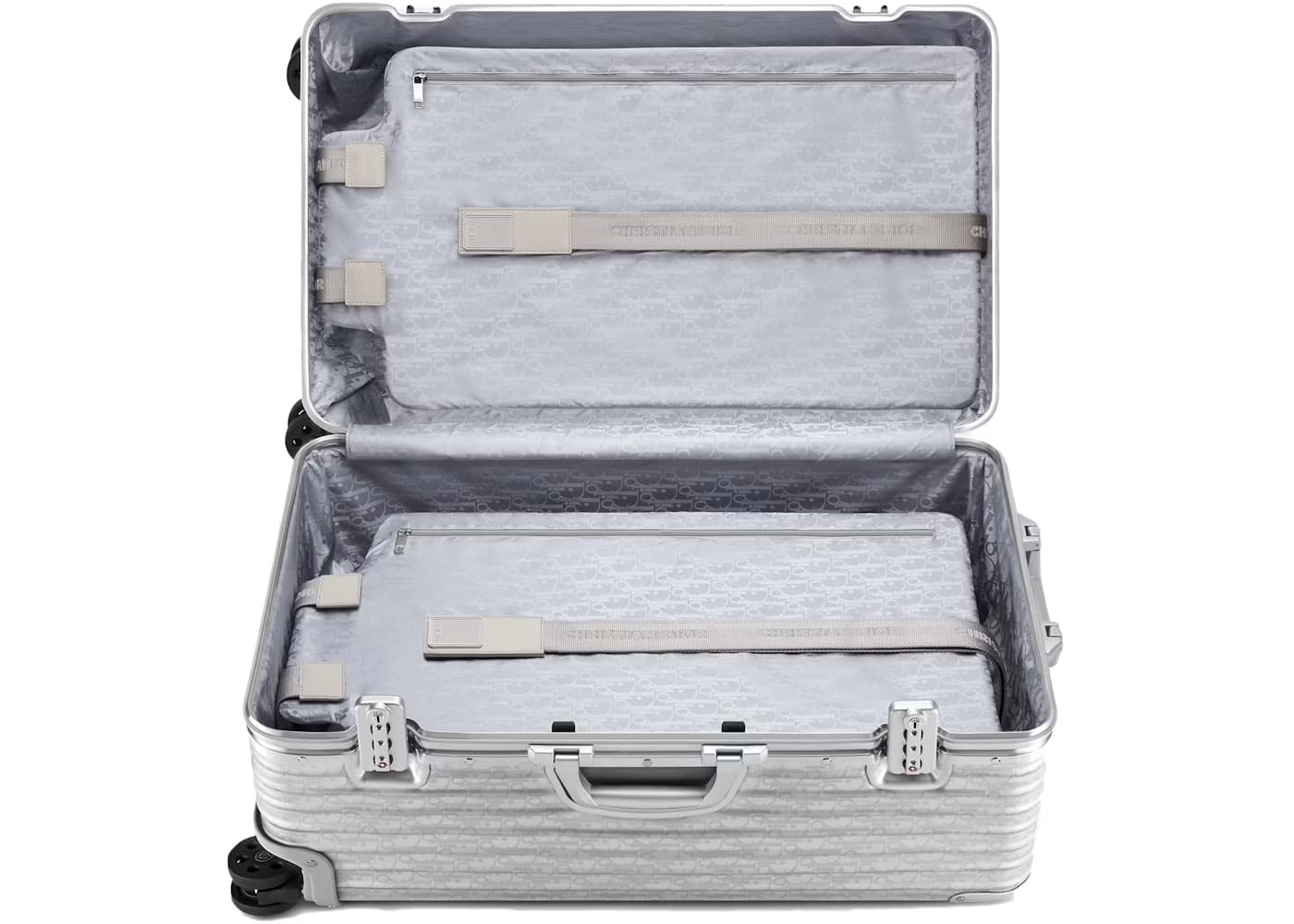Dior x RIMOWA 4-Wheel Large Suitcase Aluminium Dior Oblique Silver 3