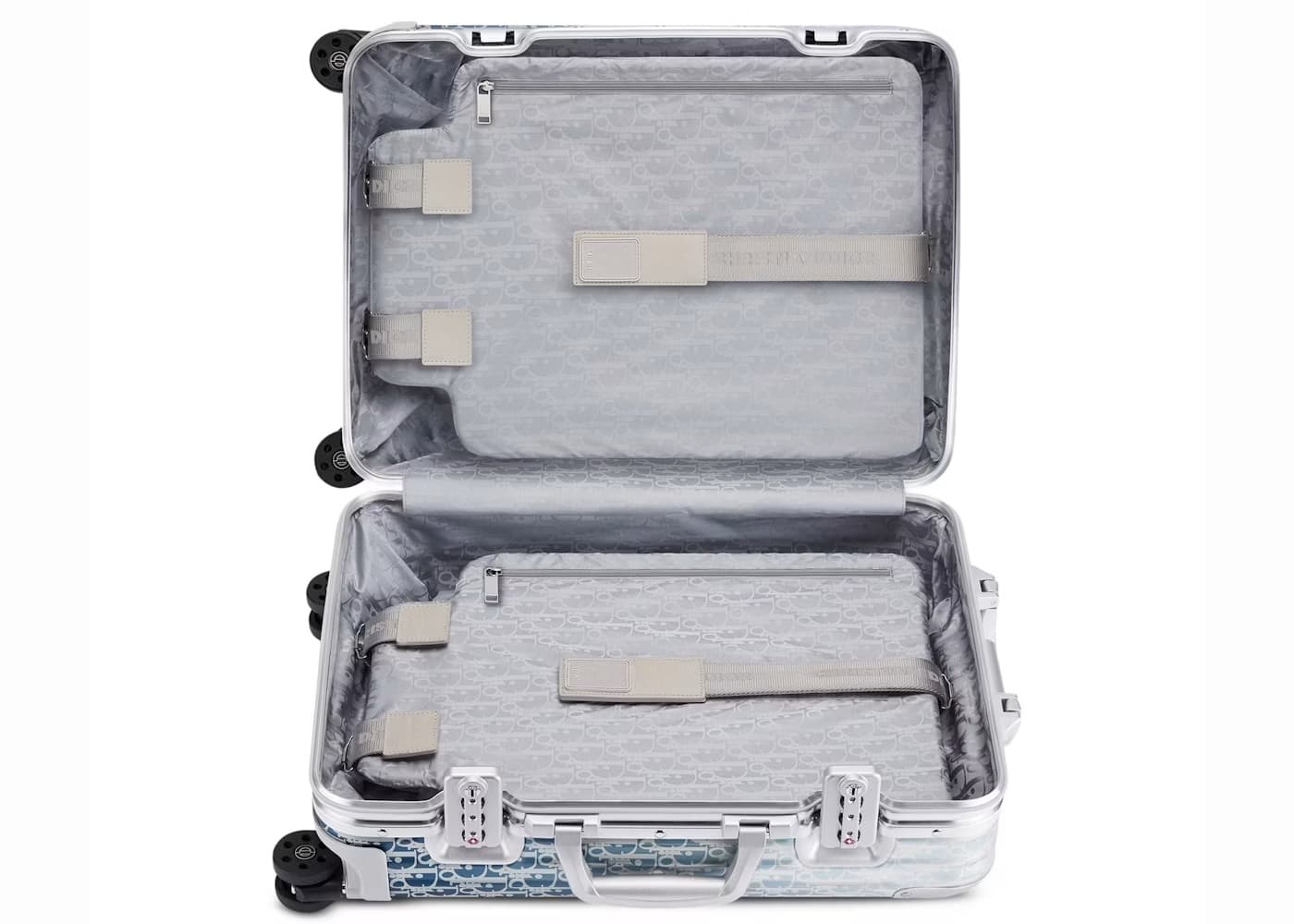 Dior x RIMOWA 4-Wheel Cabin Suitcase Aluminium Dior Oblique Blue Gradient 3