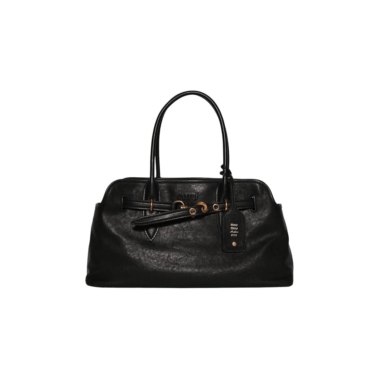 Miu Miu Aventure Nappa Leather Tote Bag 'Nero'