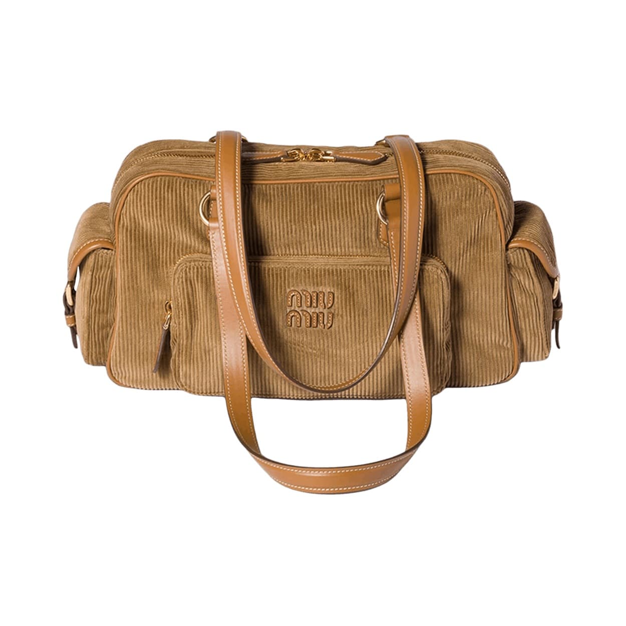 Miu Miu Velluto Righe Bag 'Cannella'