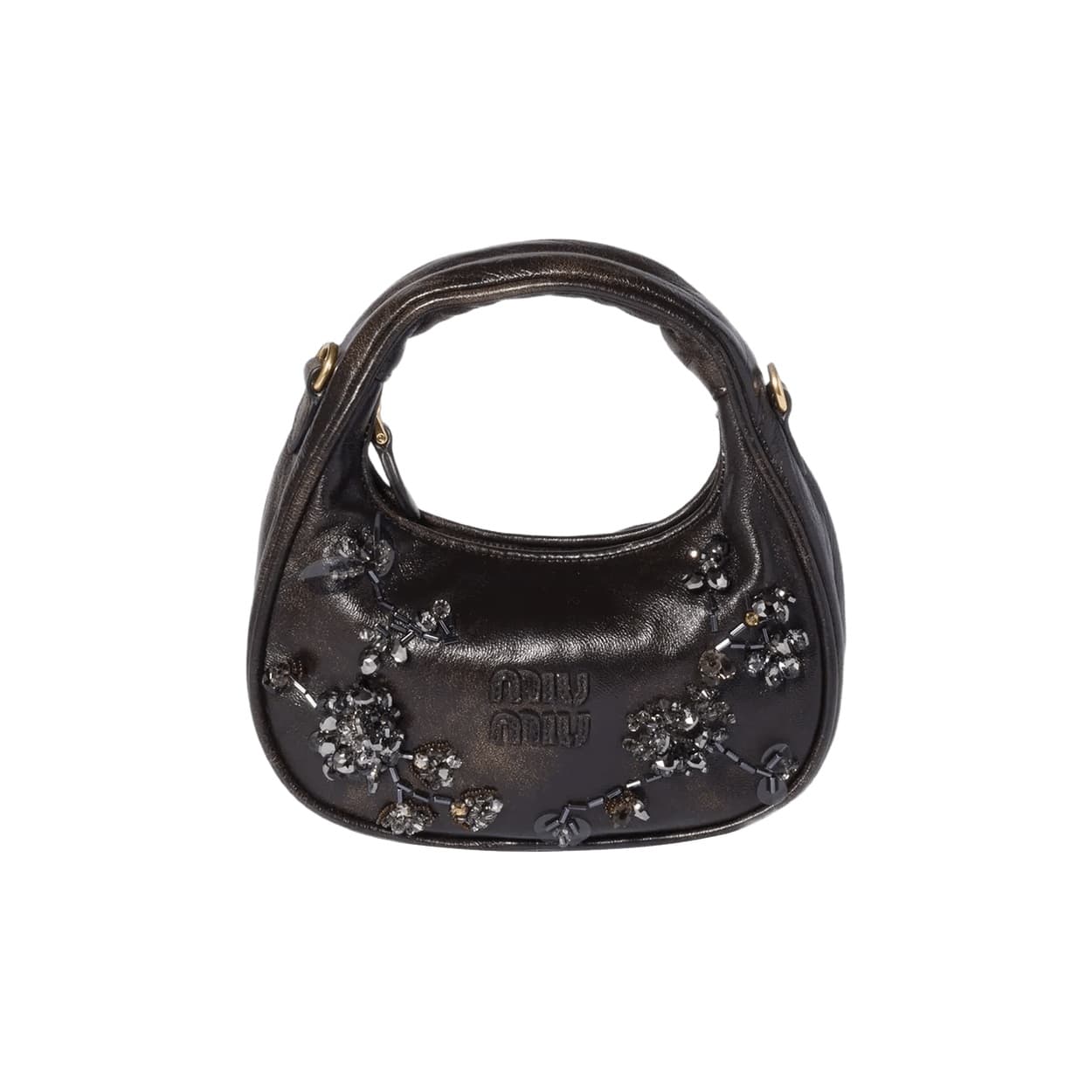 Miu Miu Embroidered Wander Bag 'Caffe'