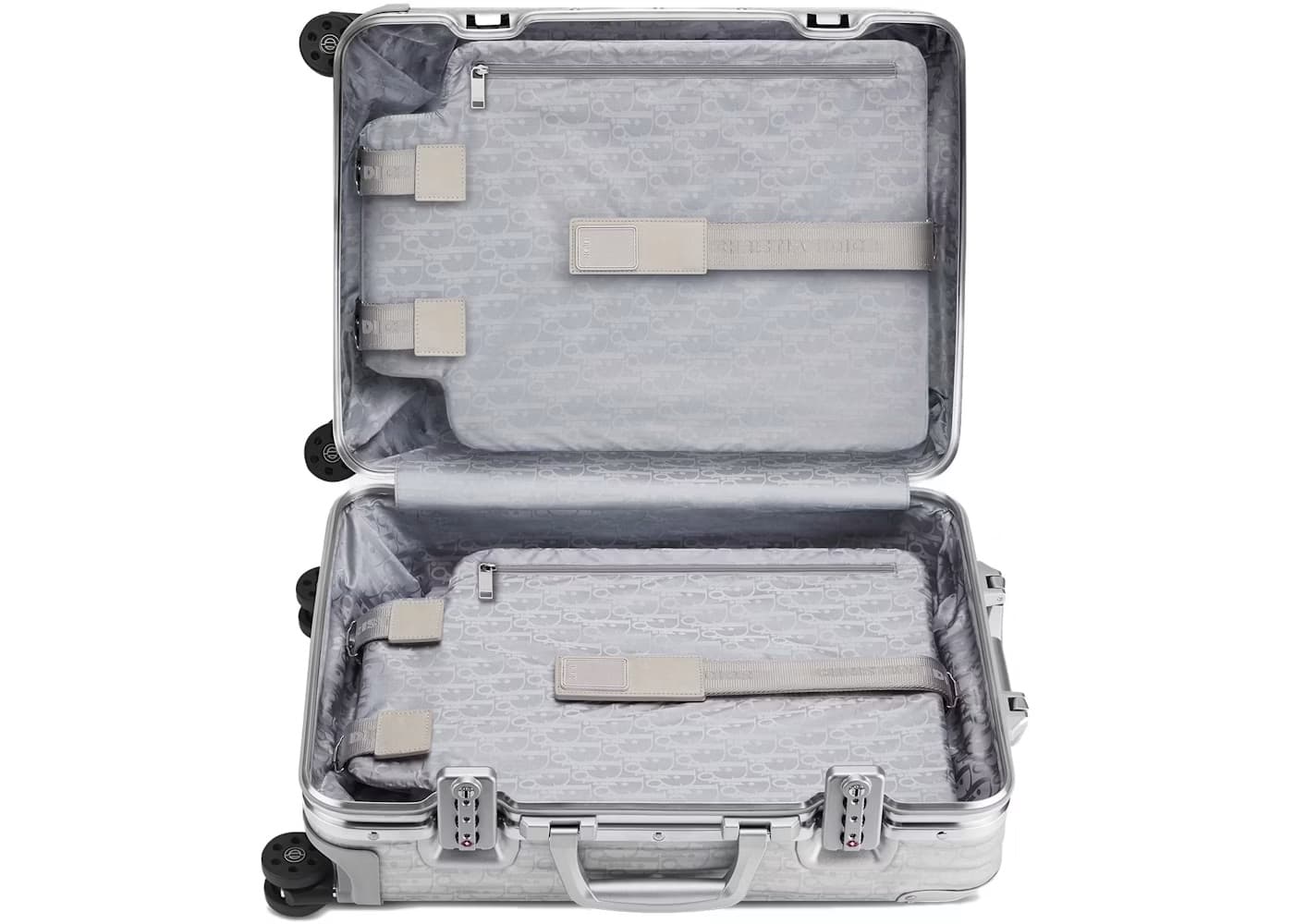 Dior x RIMOWA 4-Wheel Cabin Suitcase Aluminium Dior Oblique Silver 3