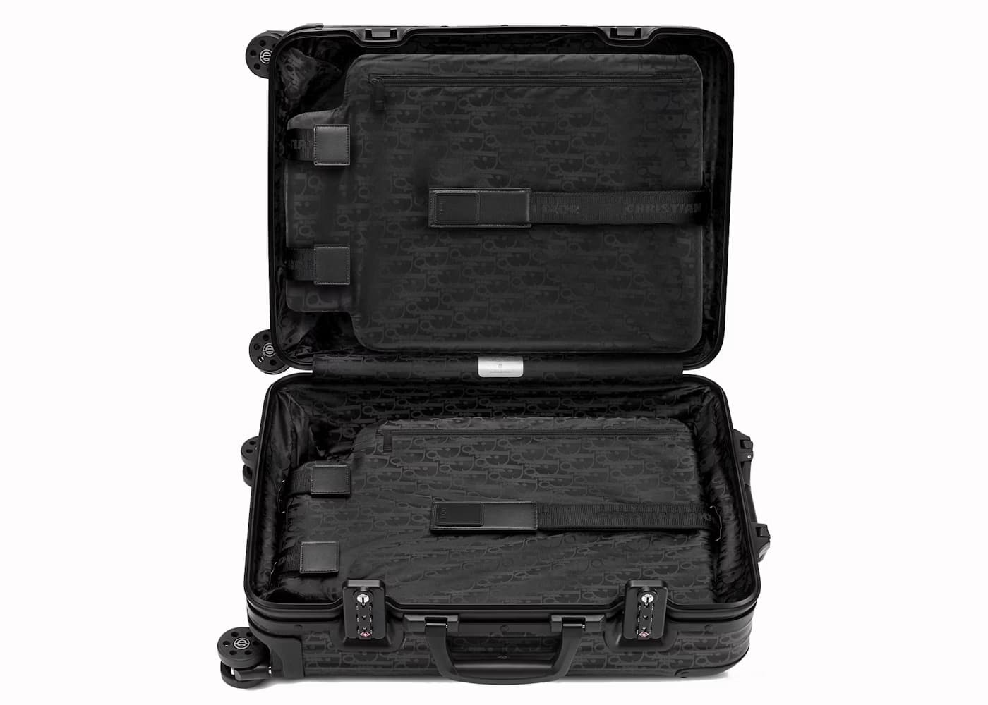 Dior x RIMOWA 4-Wheel Cabin Suitcase Aluminium Dior Oblique Black 3