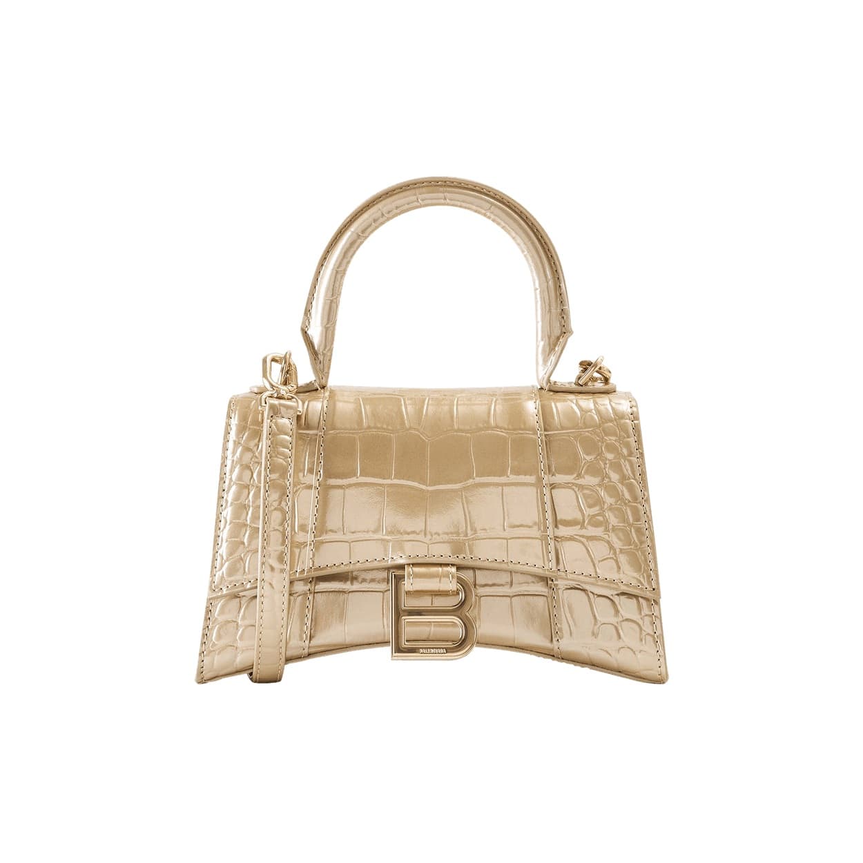 Balenciaga XS Hourglass Top Handle Bag 'Light Gold'