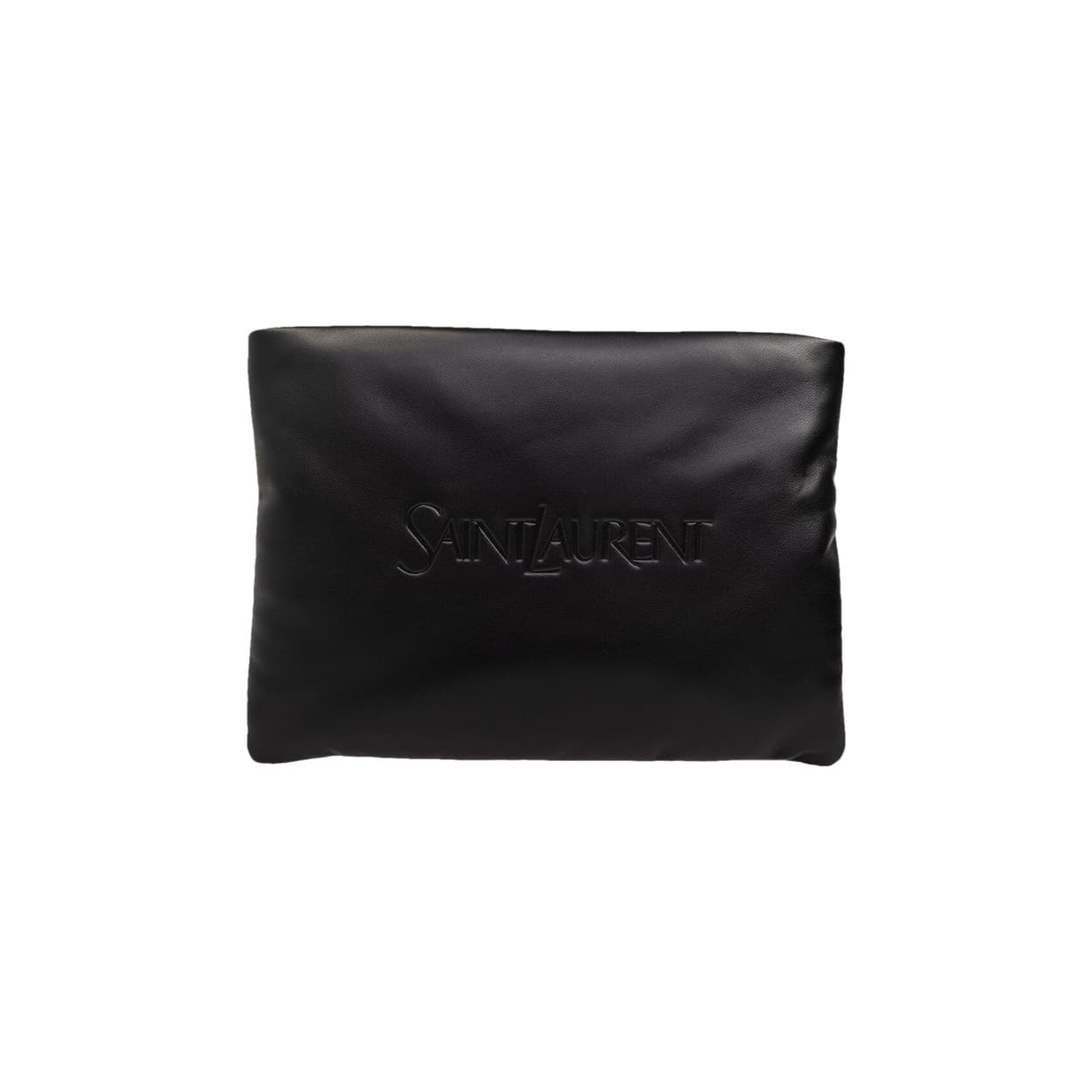Saint Laurent Large Puffy Pouch In Lambskin 'Nero'