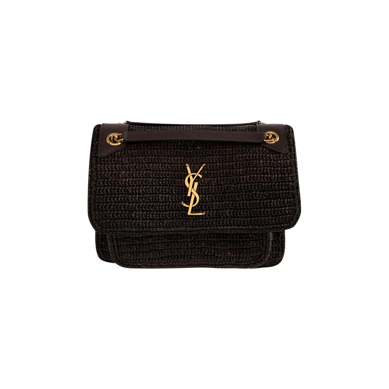 Saint Laurent Niki Medium Raffia Bag 'Chocolate Truffle'