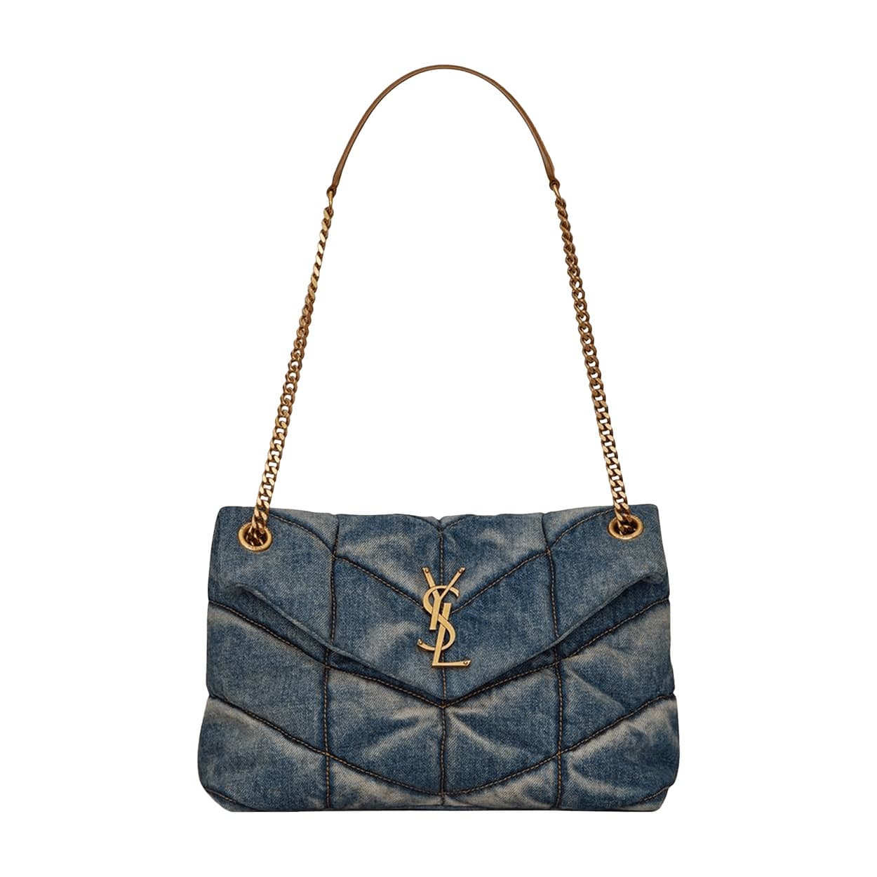 Saint Laurent Puffer Small Bag 'Rodeo Blue'