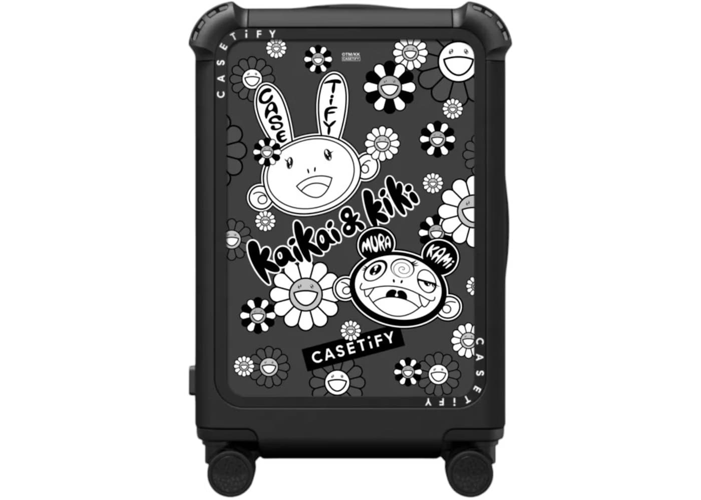 Takashi Murakami x CASETiFY Kaikai And Kiki Sticker Mania (Mono) 21" Carry-On Suitcase Suitcase Matte Black